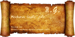 Moduna Győző névjegykártya